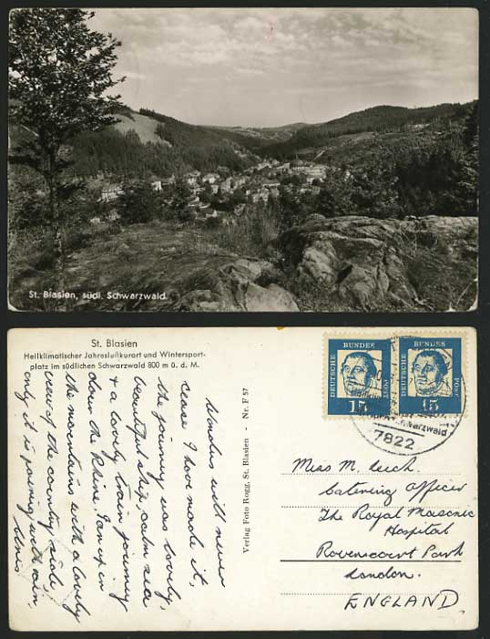 Germany 1963 Old R.P. Postcard ST. BLASIEN Black Forest