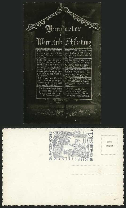 Austria Old R.P. Postcard KUFSTEIN Weinstube Schiketanz