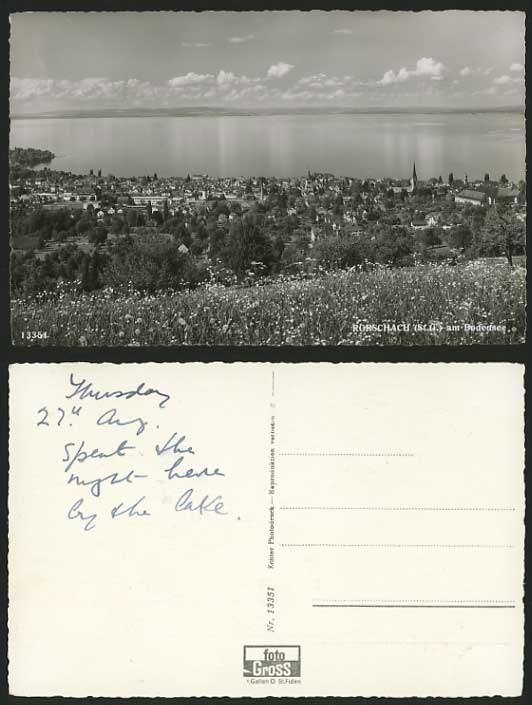 Switzerland Old RP Postcard RORSCHACH Bodensee Panorama