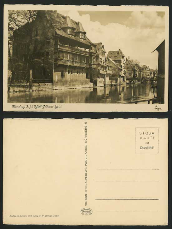 Germany Old Postcard NUREMBERG Goldenes Haus & Pegnitz