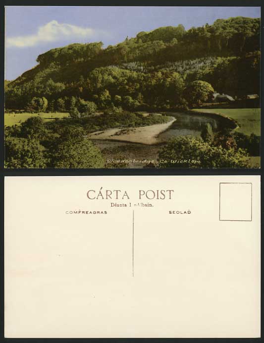 Ireland Old Colour Postcard WICKLOW River, Woodenbridge