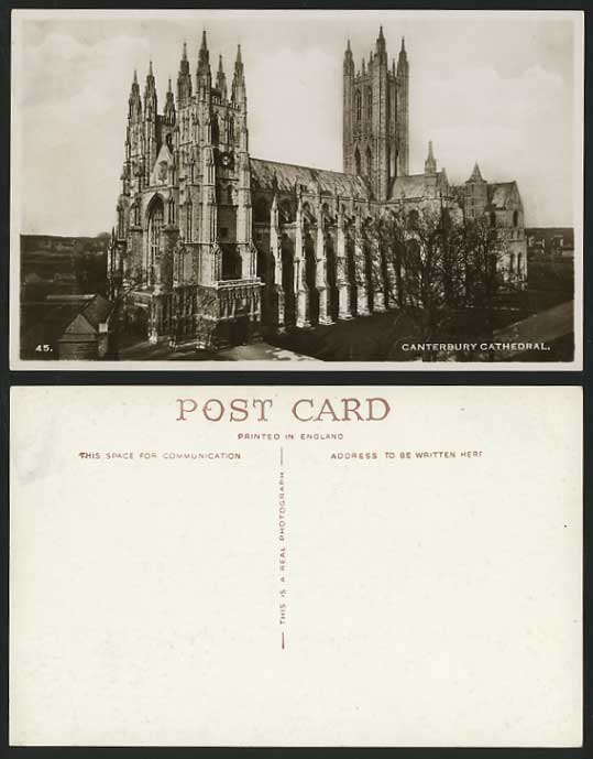 Kent Old Real Photograph Postcard CANTERBURY CATHEDRAL