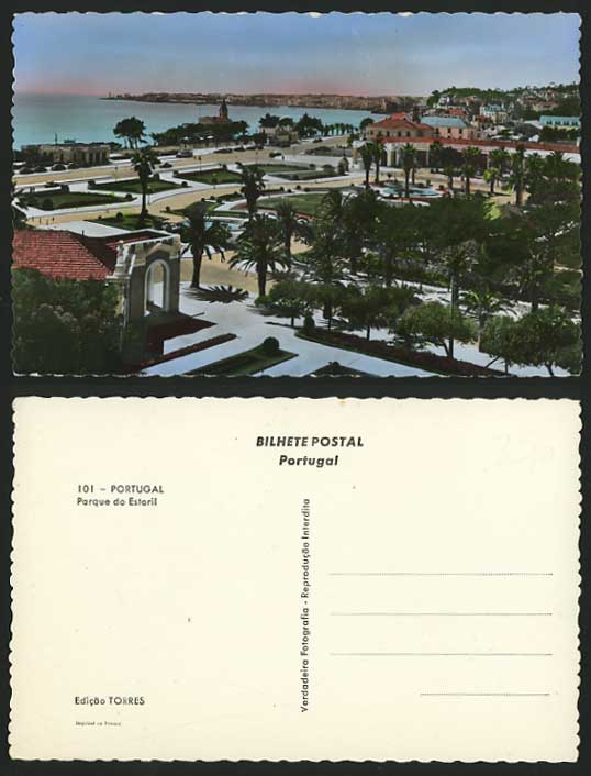 Portugal Old Colour Postcard Parque do Estoril Panorama