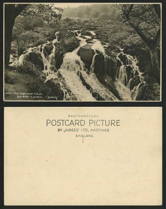 Betws-y-coed Judges No.1923 Old Postcard SWALLOW FALLS