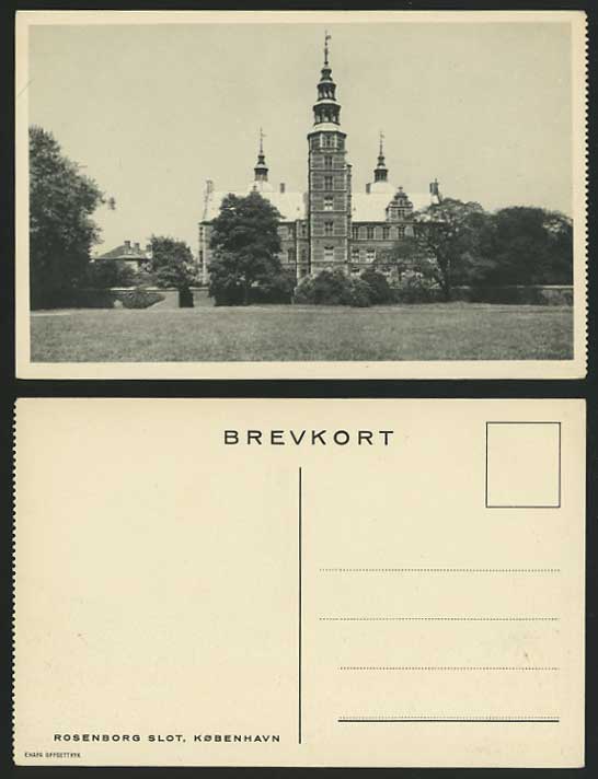 Denmark Copenhagen Old Postcard ROSENBORG CASTLE / SLOT