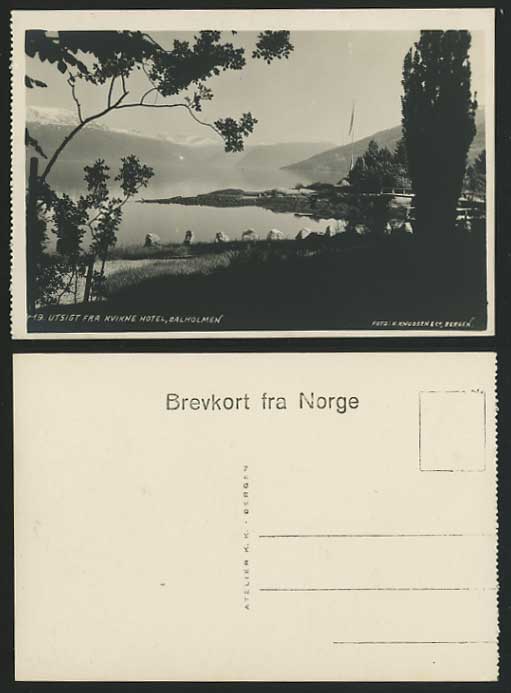 Norway Old Postcard BALHOLMEN Utsigt Fra Kvikne Hotel