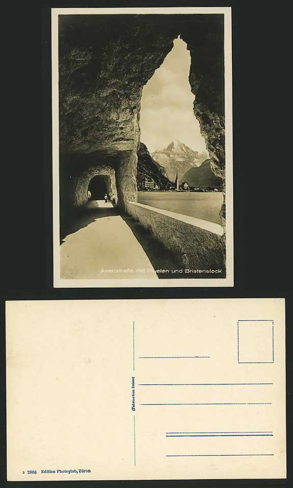 Swiss Old RP Postcard AXENSTRASSE Fluelen Bristenstock