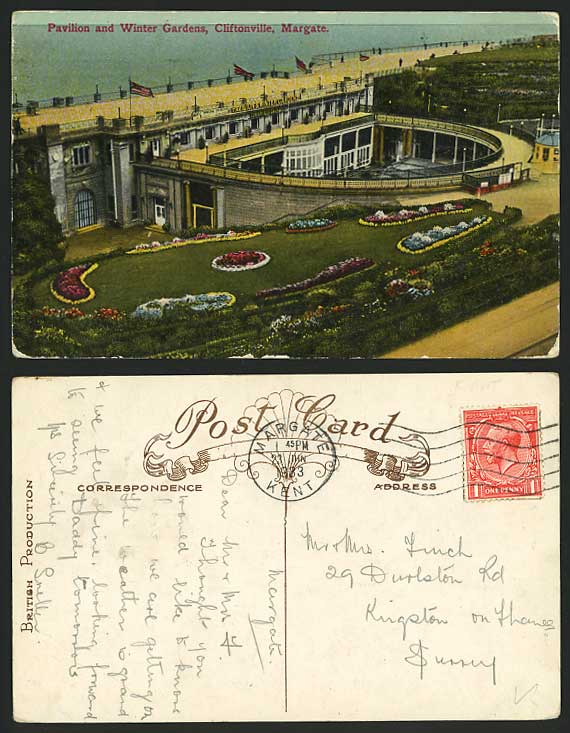 CLIFTONVILLE 1933 Old Postcard Pavilion, Winter Gardens