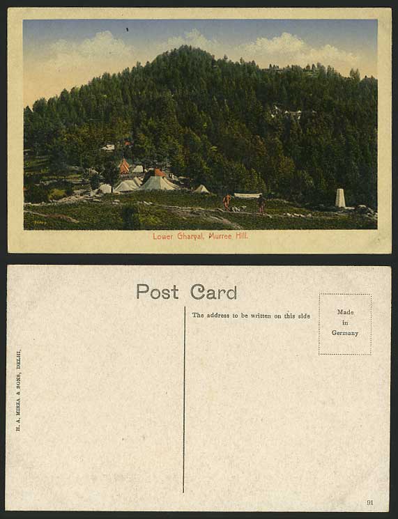 PAKISTAN Old Colour Postcard Murree Hill tents LOWER GHARYAL Camp British India