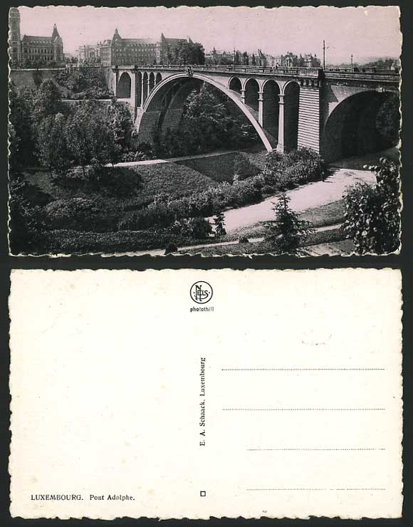 Luxembourg Old RP Postcard Bridge, Viaduct PONT ADOLPHE