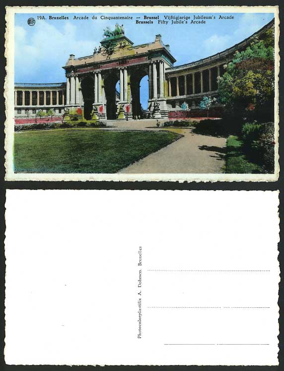 Belgium Old Tinted Postcard BRUSSELS 50 Jubile's Arcade
