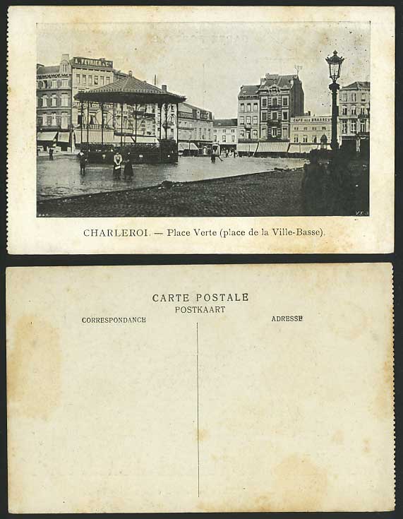 CHARLEROI Old Postcard Place Verte Ville-Basse & Street