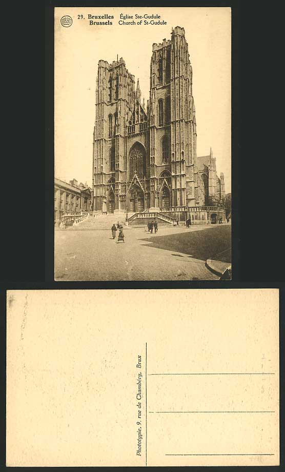 Belgium Old Postcard Bruxelles Church Eglise Ste Gudule