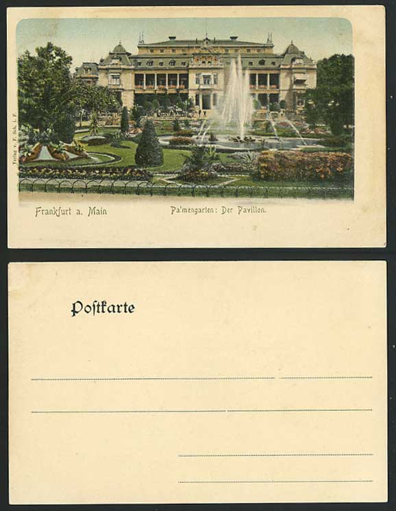 FRANKFURT Old Postcard Palmengarten Der Pavillon Garden