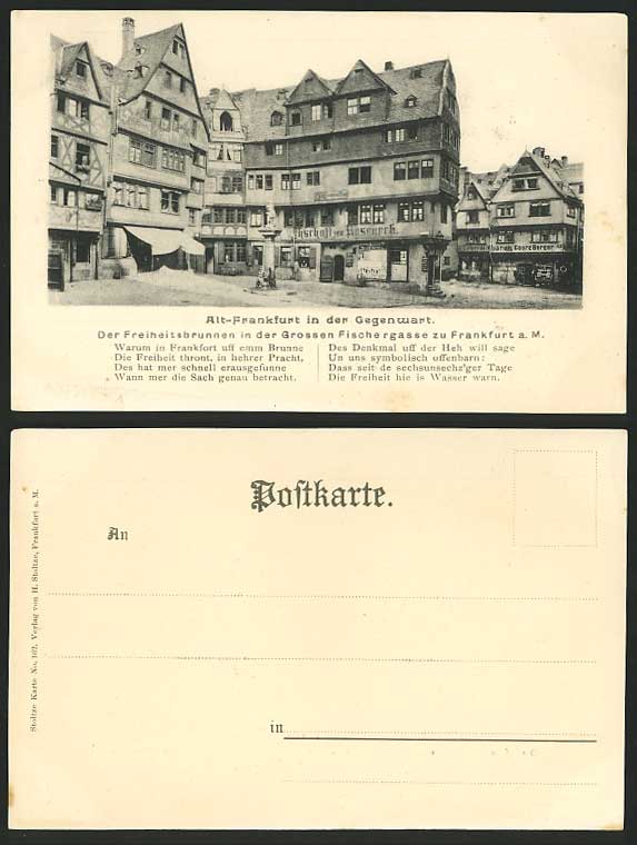 Alt-Frankfurt der Gegenwart - Fischergasse Old Postcard