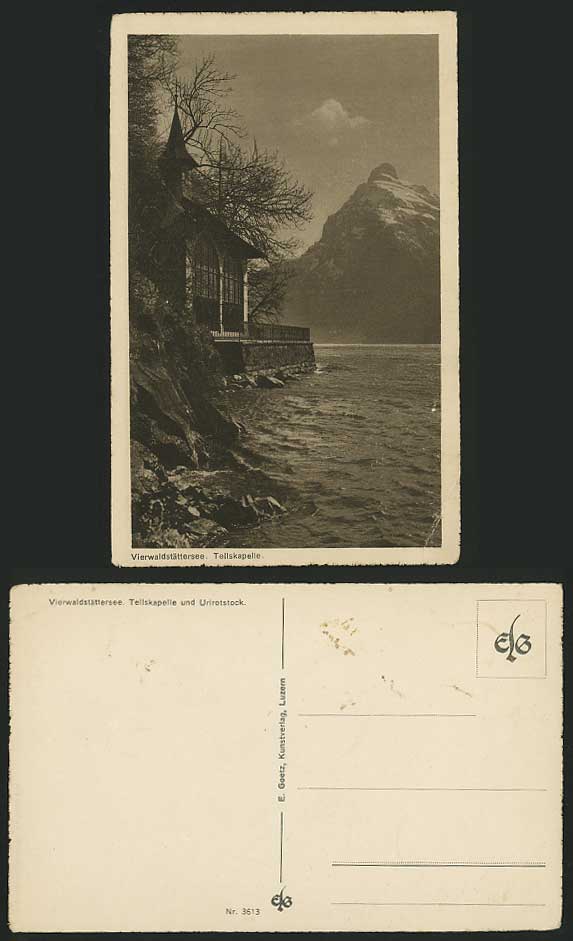Swiss Old B/W Postcard Vierwaldstaettersee Tellskapelle
