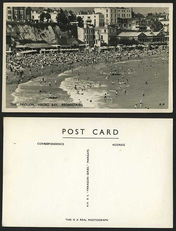 BROADSTAIRS Old Real Photo Postcard Viking Bay PAVILION