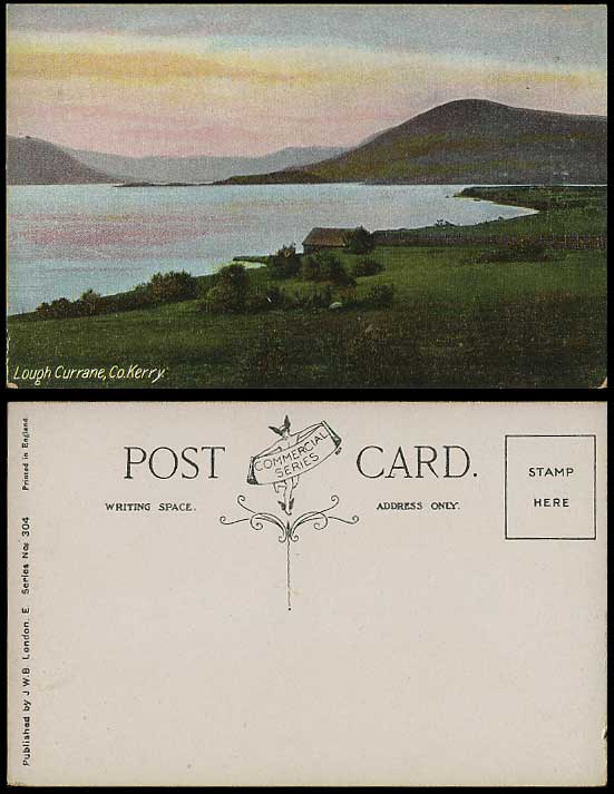 Ireland Old Colour Irish Postcard Co. Kerry Lake, LOUGH CURRANE Panorama
