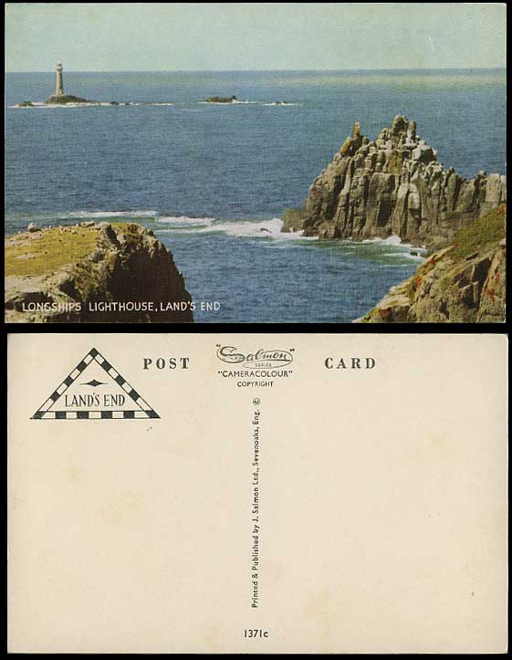 Cornwall Old Postcard LONGSHIPS LIGHTHOUSE, Land's End