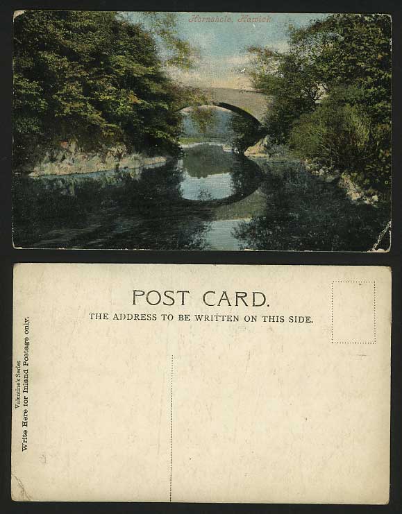 Roxburghshire Old Postcard BRIDGE -  HORNSHOLE - HAWICK