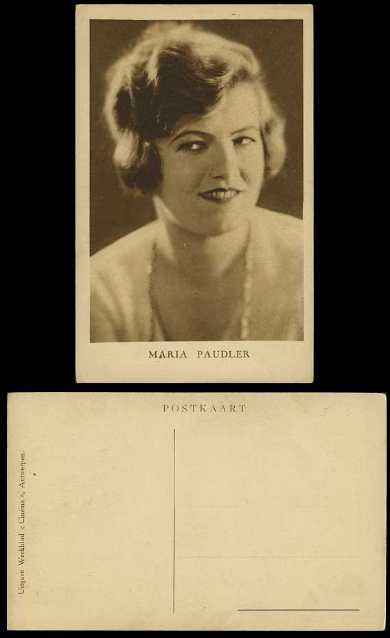 Actress - Miss MARIA PAUDLER - Old Postcard - Film Star