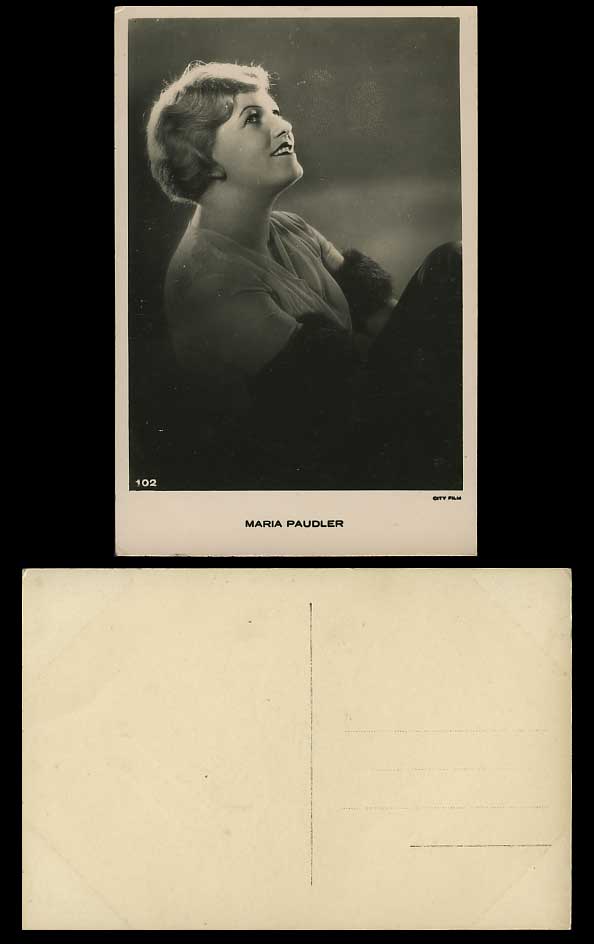 Actress Miss MARIA PAUDLER Old Real Photo Postcard Film
