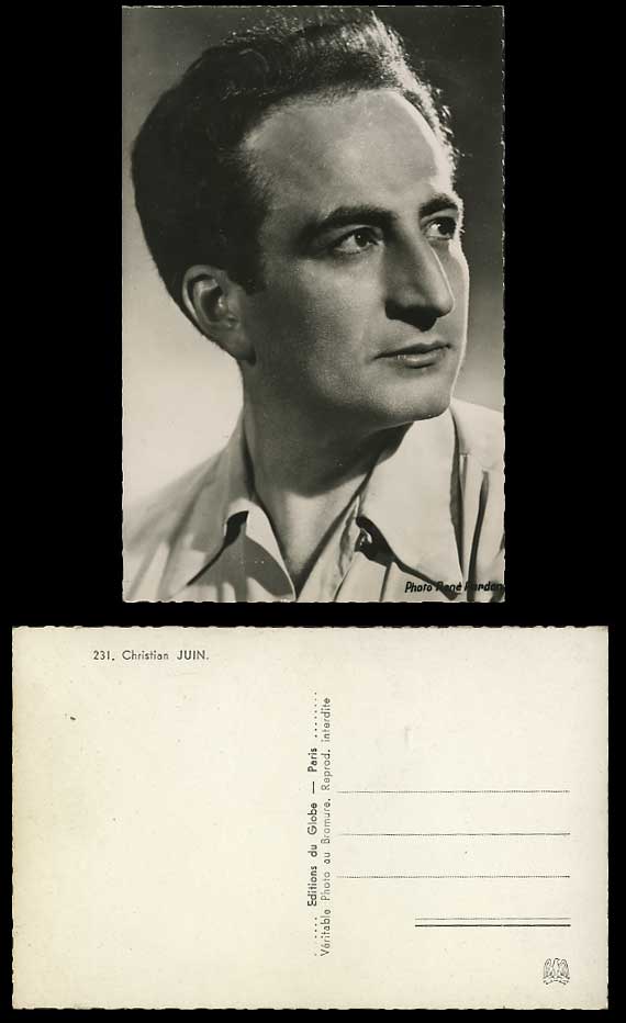 Actor Mr. Christian JUIN Old Real Photographic Postcard
