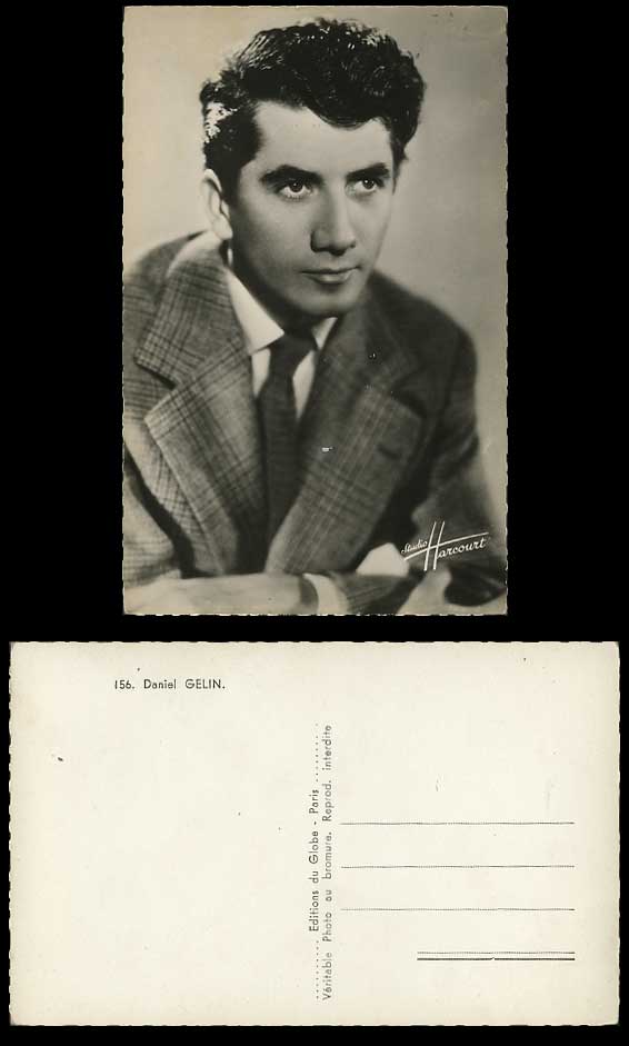 French Actor DANIEL GELIN Old Real Photograhic Postcard