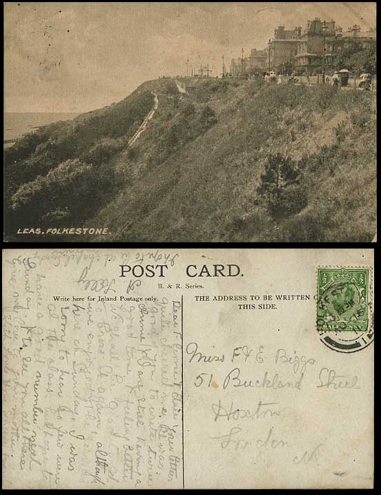 Folkestone Kent 1911 Old Postcard LEES / LEAS Panorama
