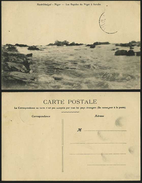 Haut-Senegal Old Postcard River Rapides Niger a Sotuba
