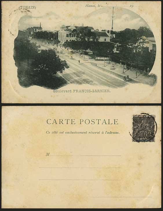 TONKIN Hanoi c.1900 Postcard Boulevard Francis-Garnier