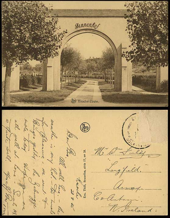 Belgium 1935 Old Postcard Knocke-Zoute Binnenhof - GATE
