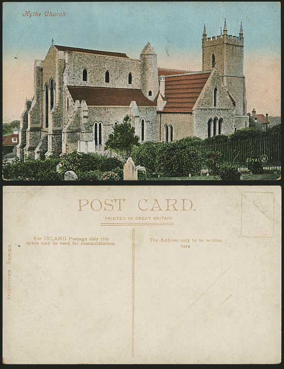 HYTHE CHURCH General View - Kent Old Colour Postcard