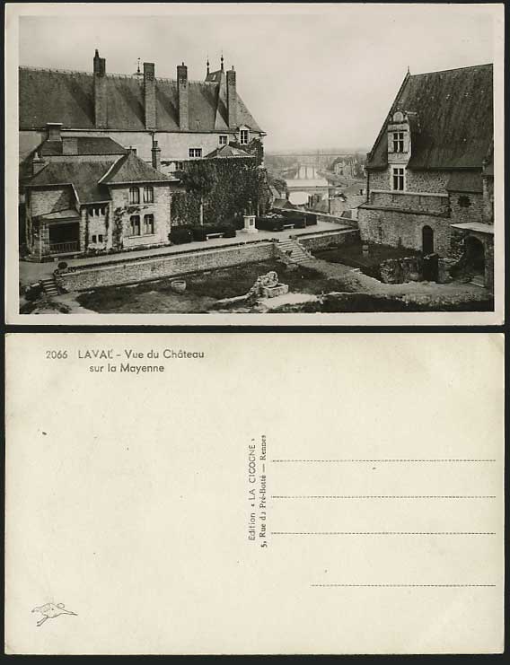 LAVAL Vue du Chateau sur la MAYENNE Old R.P. Postcard