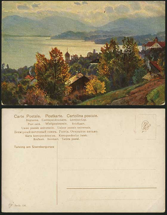 Germany Art Drawn Old Postcard Tutzing - Starnbergersee