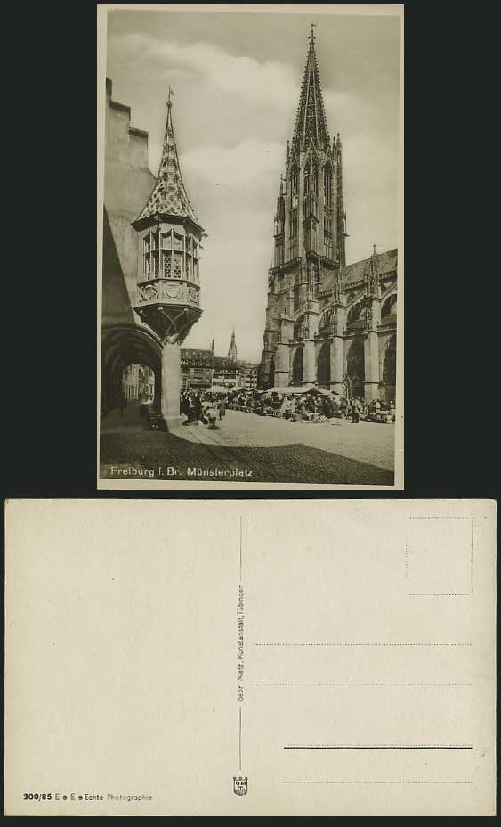 Germany Old Postcard FREIBURG i. BREISGAU Muensterplatz