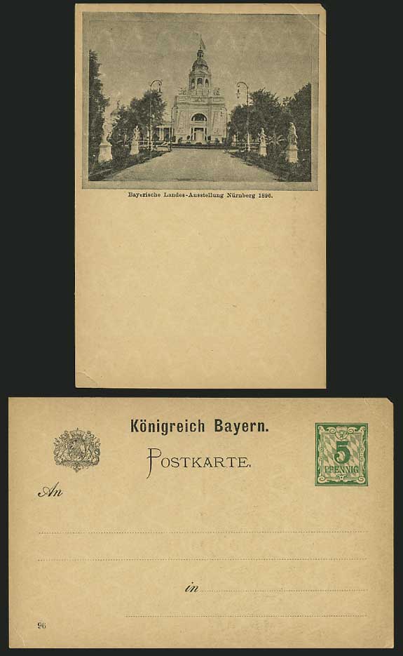 Bayerische Landes-Ausstellung Nurnberg 1896 Postcard 5p