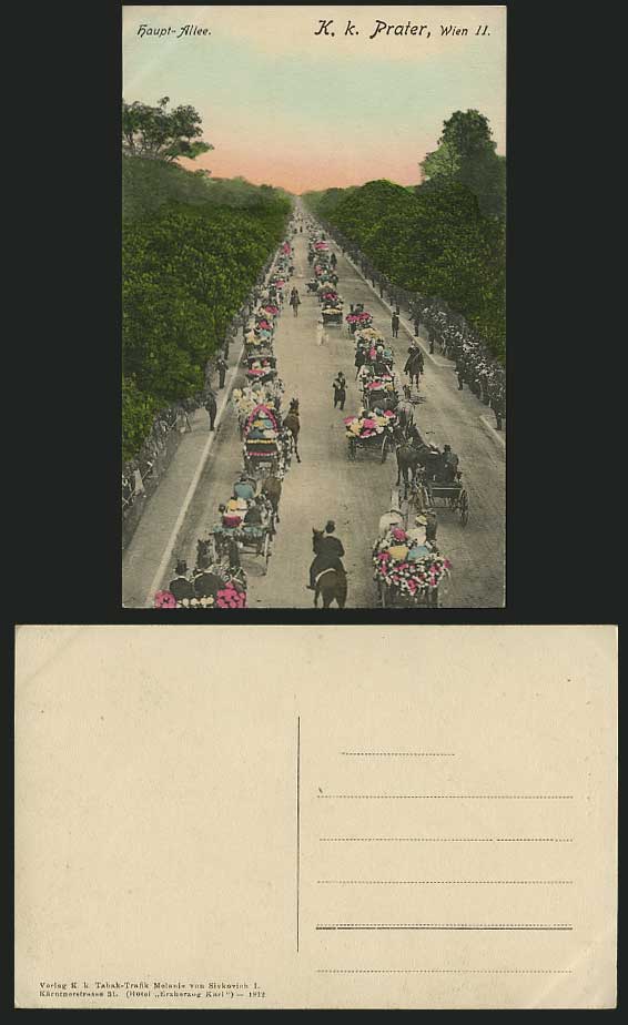 Austria Old Postcard Haupt-Allee PROCESSION K.K. PRATER
