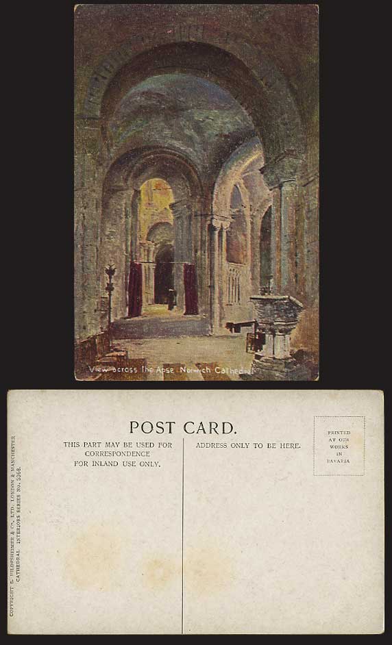 Norfolk Old Postcard Across the APSE NORWICH CATHEDRAL