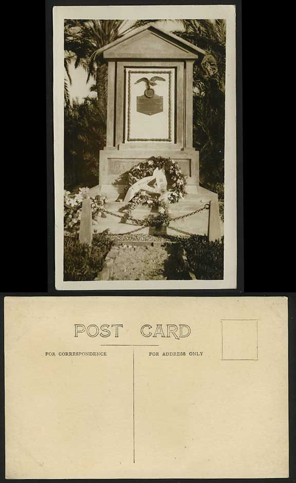 Egypt Old RP Postcard Bird Wreath Monument WAR MEMORIAL