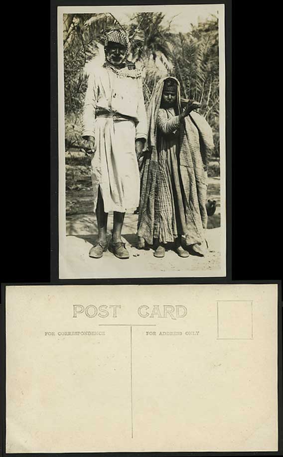Egypt Old RP Postcard Ethnic Native Egyptian Man & Girl