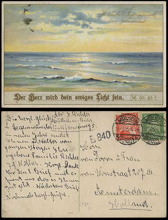 Herzlichen Segenswunsch M.v. Stuckrad 1925 Old Postcard