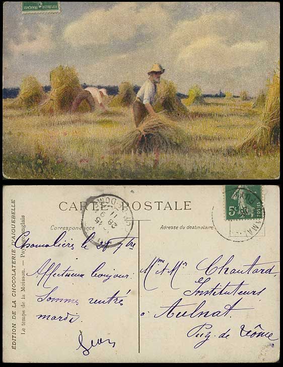 English Countryside 1911 ART Postcard Farmers Haystacks