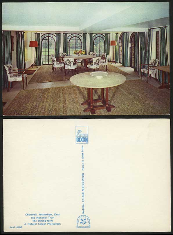 CHARTWELL WESTERHAM - Dining Room Kent Colour Postcard