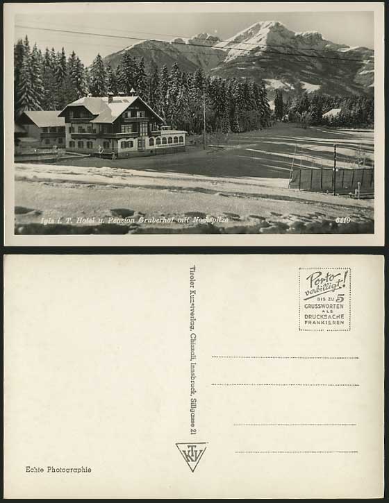 Nockspitze Old Postcard Igls iT HOTEL Pension Gruberhof