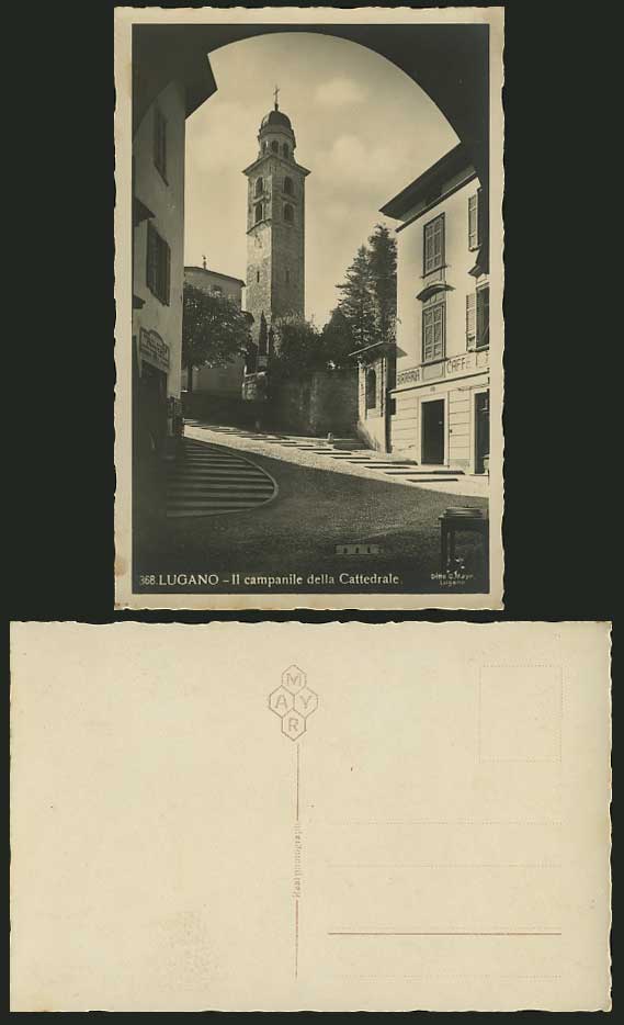 Swiss Old Postcard LUGANO II Campanile della Cattedrale