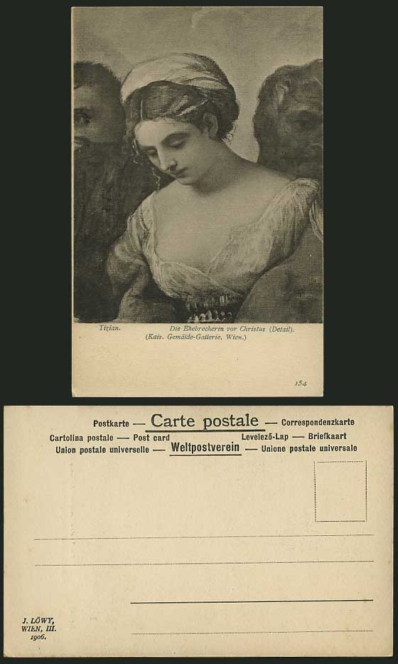 TIZIAN Die Ehebrecherin vor Christus Wien Old Postcard