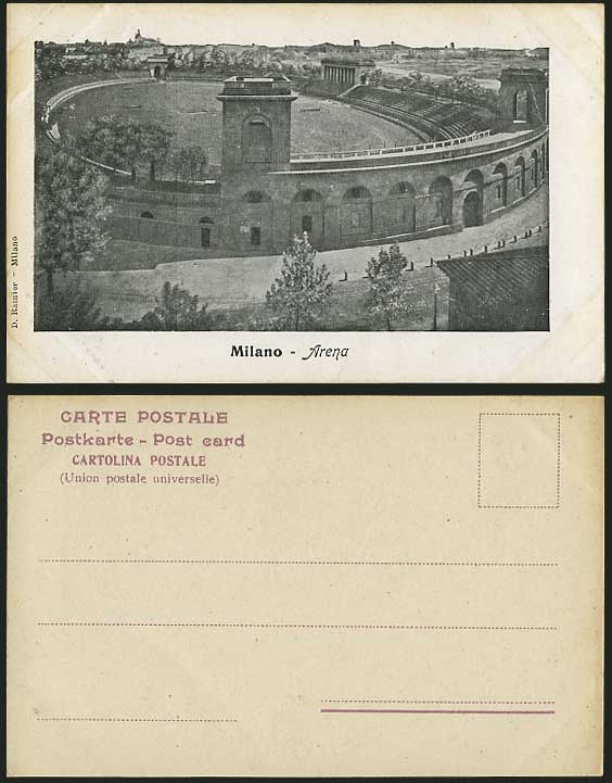 Italy Old Postcard MILAN Milano Arena Bullring Panorama