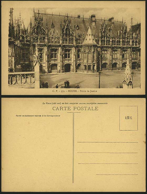 France Old Postcard ROUEN Palais de Justice Law Courts