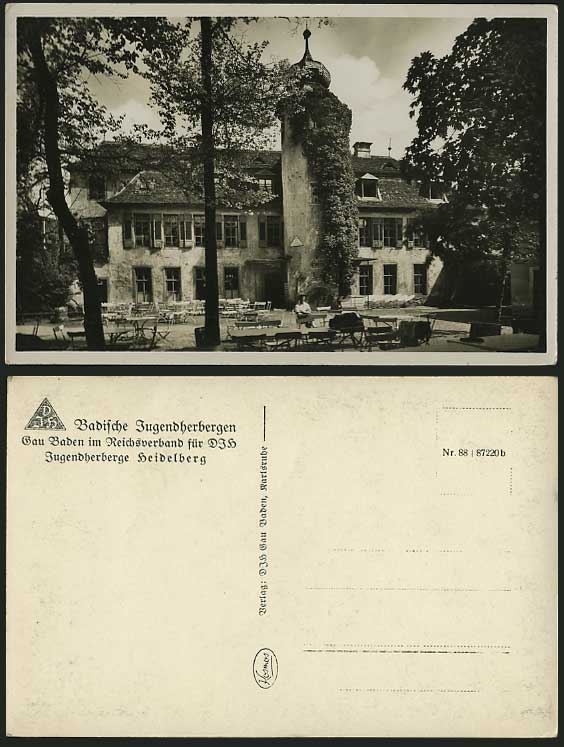 Germany Old Postcard HEIDELBERG Youth Hostel Gau Baden